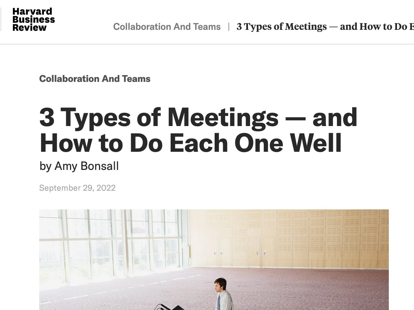 Our Harvard Business Review article on rethinking how we meet