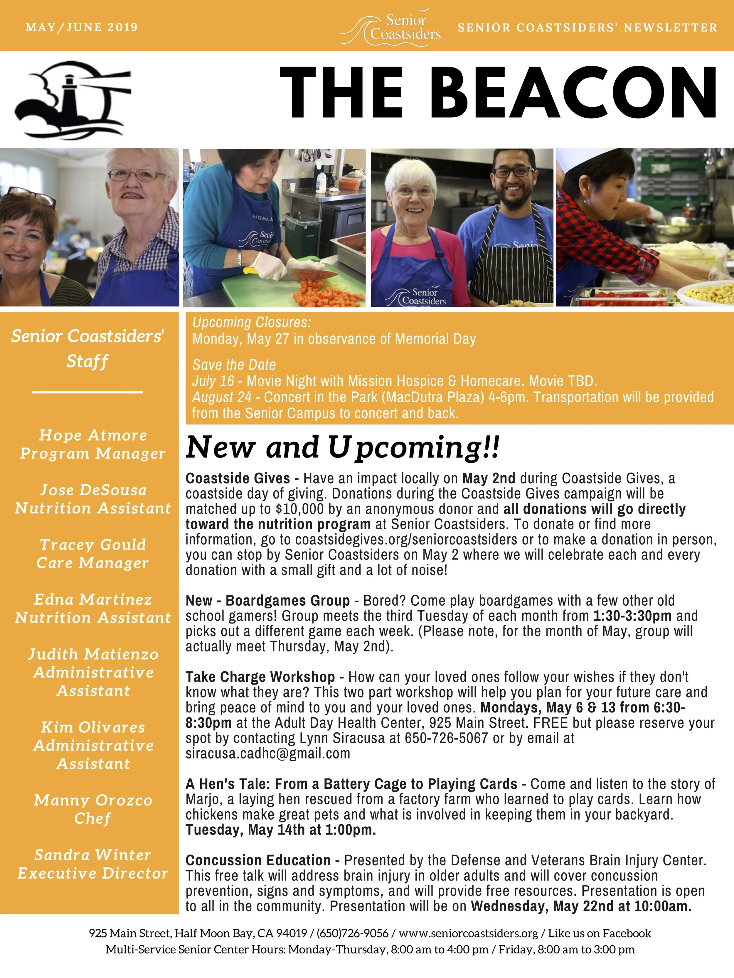 Free Talk Thursday May 14th In >> The Beacon Senior Coastsiders Free Talk Thursday May 14th In >> The Beacon Senior Coastsiders