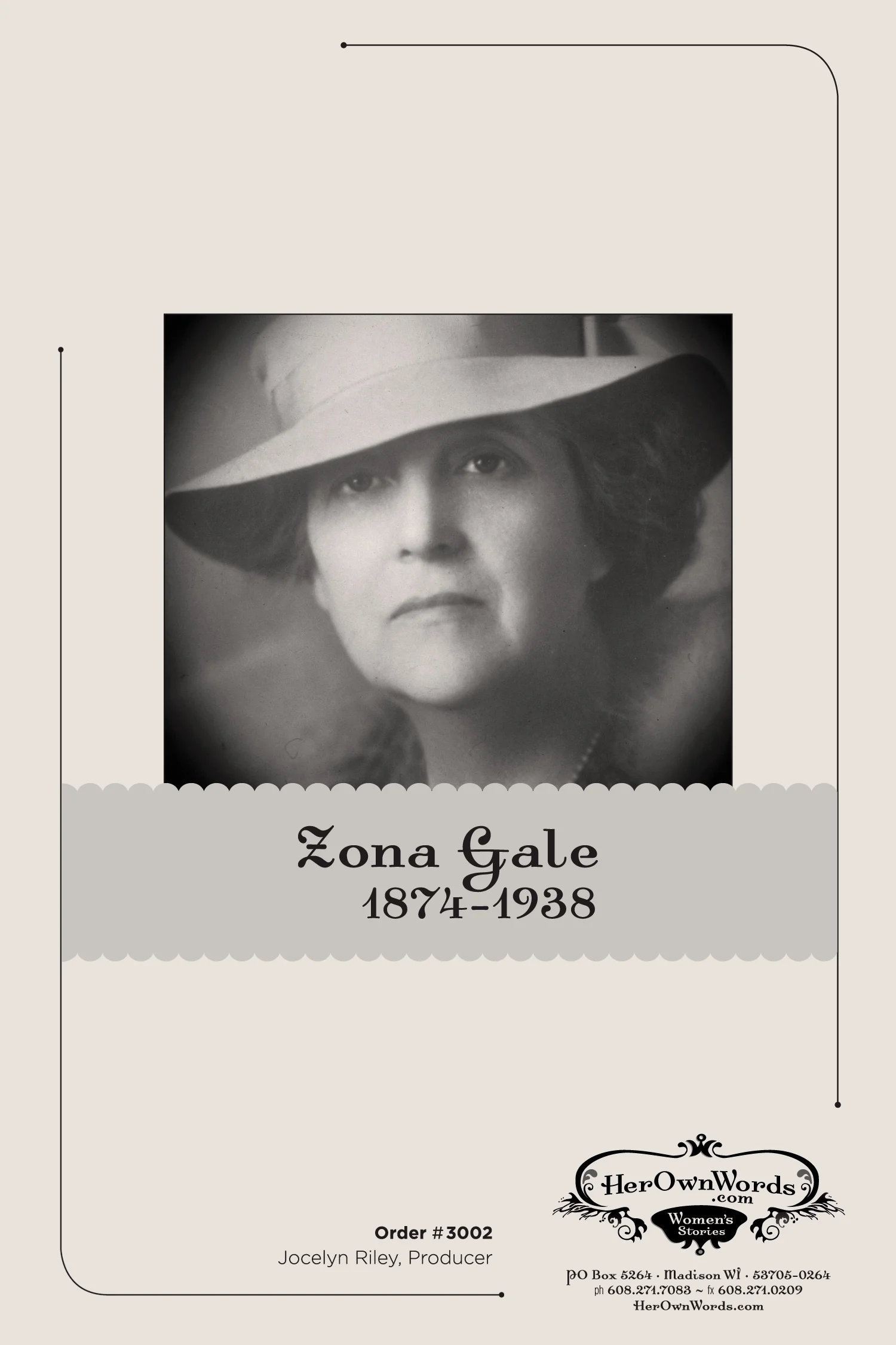 Zona Gale, 1874-1938