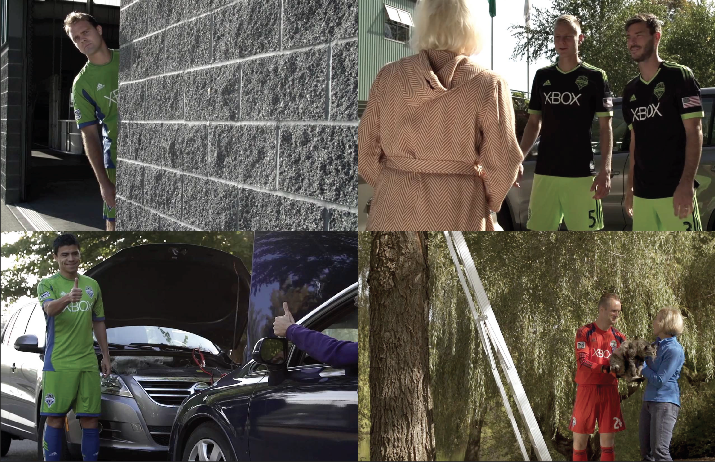 Stills from "Good Playoff Karma" video content.
