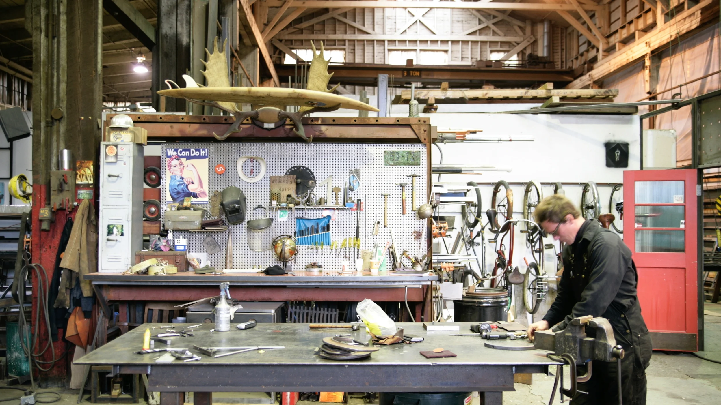 My partner Steve Dukich in our old shop space in SODO, 2006.