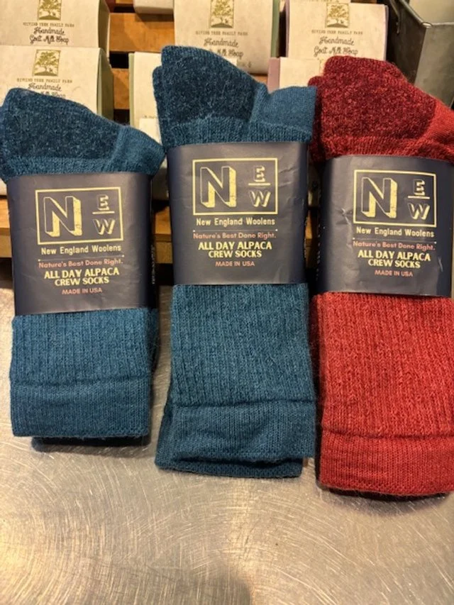 Alpaca Crew Socks  Blue Large