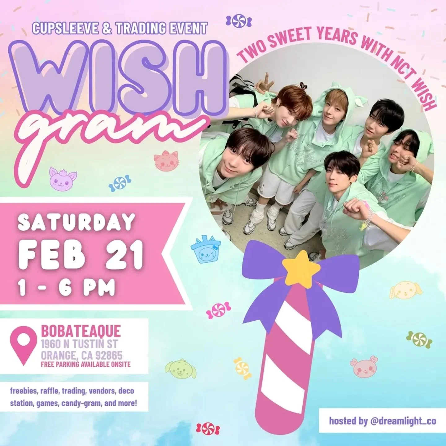 NCTzens, we're looking at 2 years of Wish already! Come out for some activities, cup sleeves and more this Saturday with @dreamlight_co! Don't forget your photo cards too for some trading!

#nctwish #nctzen #nctizen #nctwishcupsleeve #nct