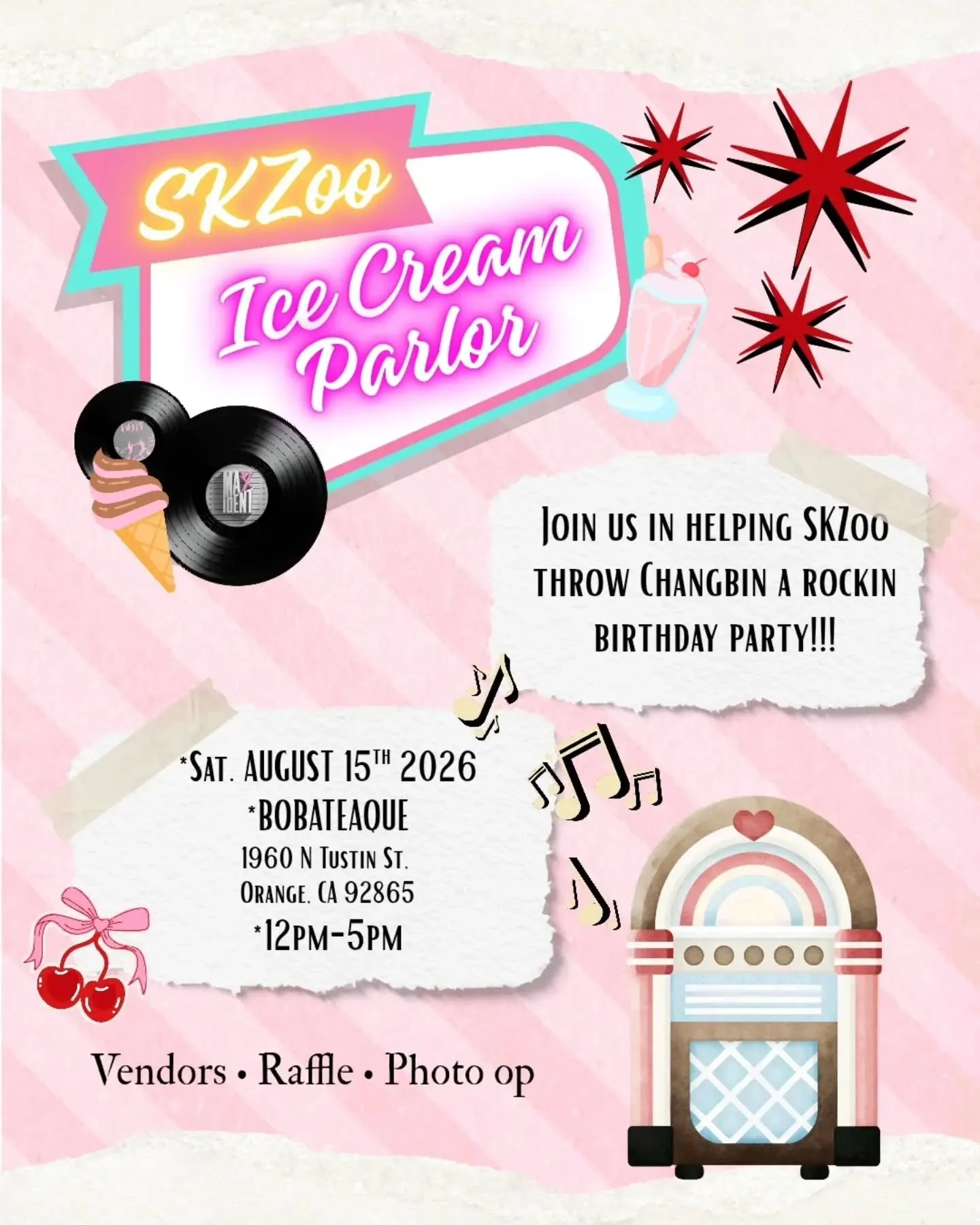 Join us on Saturday for a Changbin Ice Cream Parlor with SKZOO hosted by @starlost.events! Where you at STAY?!?

#straykids #skzoochangbin #changbinstraykids #skzstay #skzoo