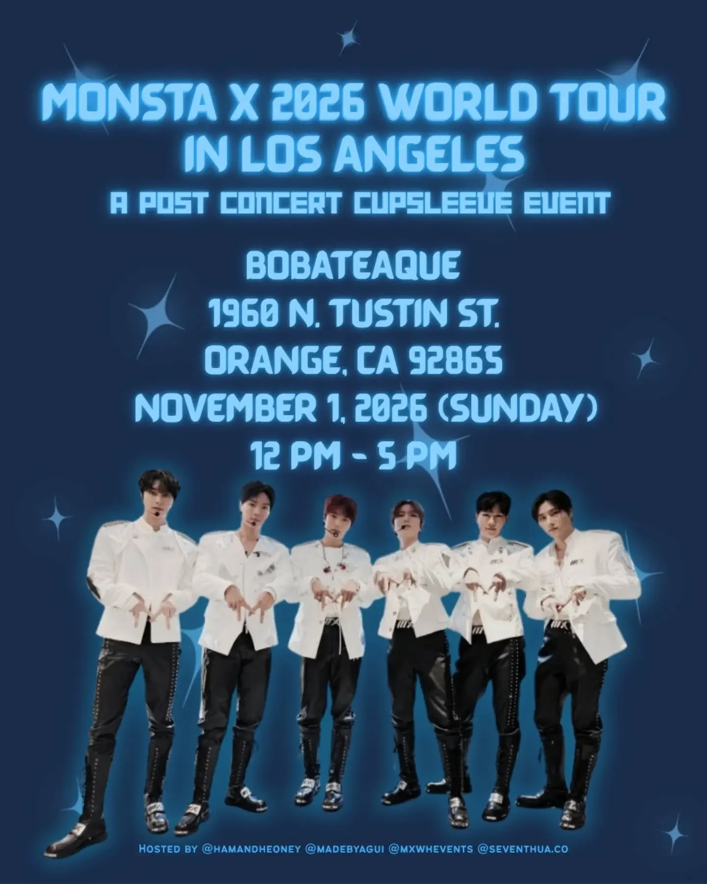 Anyone have a Monsta X hangover after their tour??! Come out on Sunday and get it on again with your Monbebe! @hamandheoney, @madebyagui, @mxwhevents and @seventhua.co are going to have lots of fun with you!

#monstaxworldtour #monstaxmonbebe #monsta