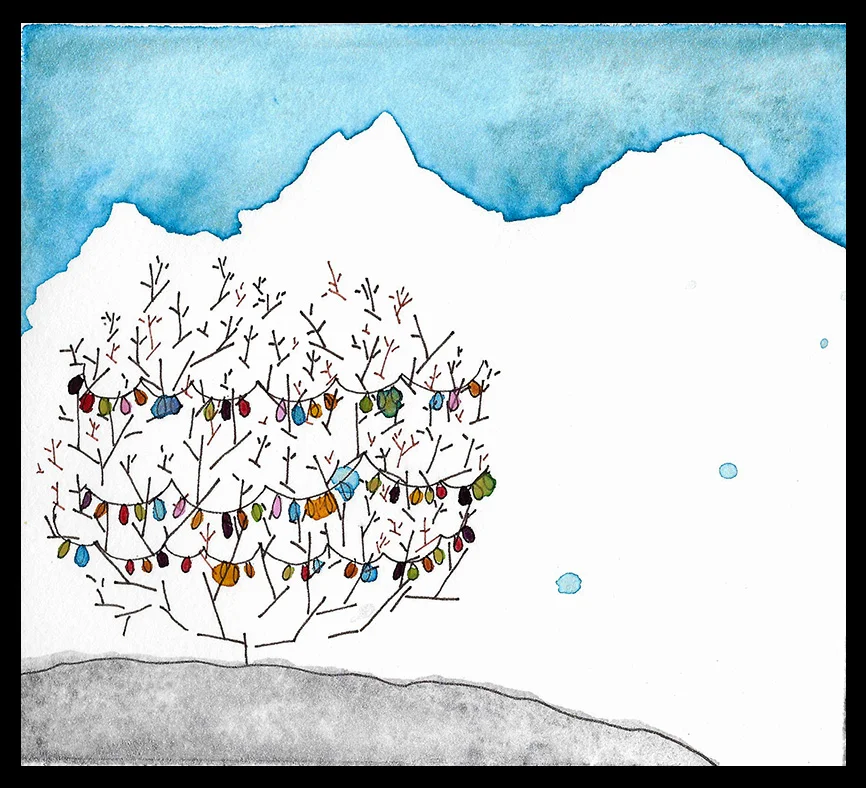 Winter Yard, 5.25 x 6"
