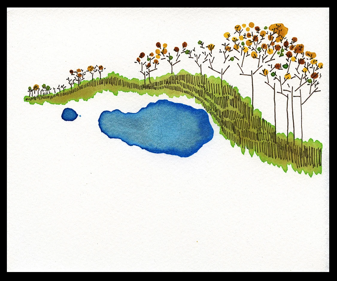 Fall Lake, 5 x 7"
