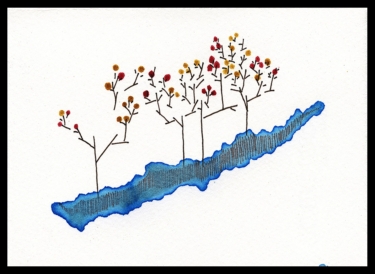 Fall Bloom, 6 x 7"