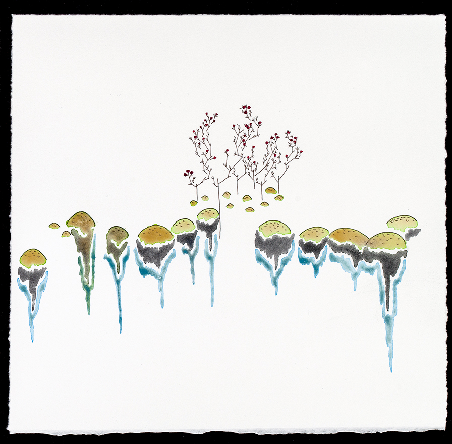 Tussocks no. 2, 9 x 9", SOLD