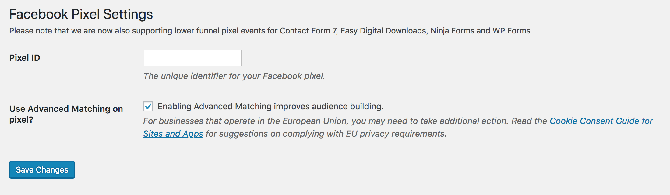 Insert your pixel id into the meta box