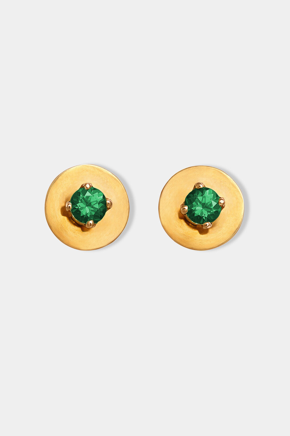 1 STONE EARRINGS WITH EMERALDS