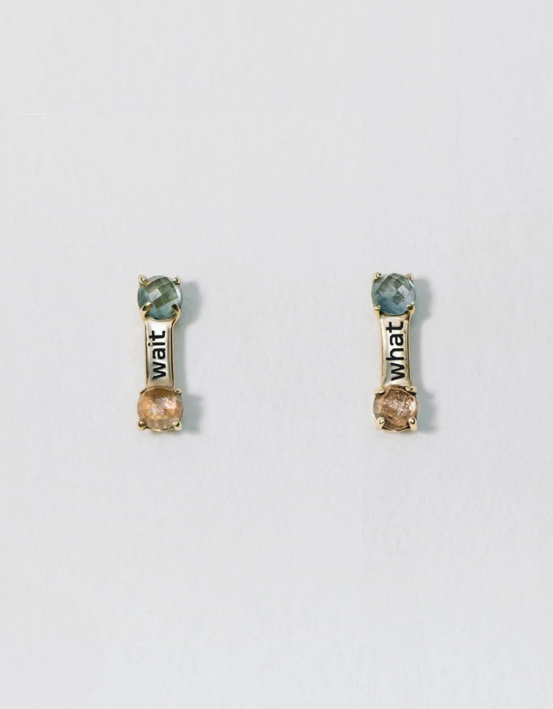 WAIT WHAT EARRINGS IN 14-KARAT GOLD