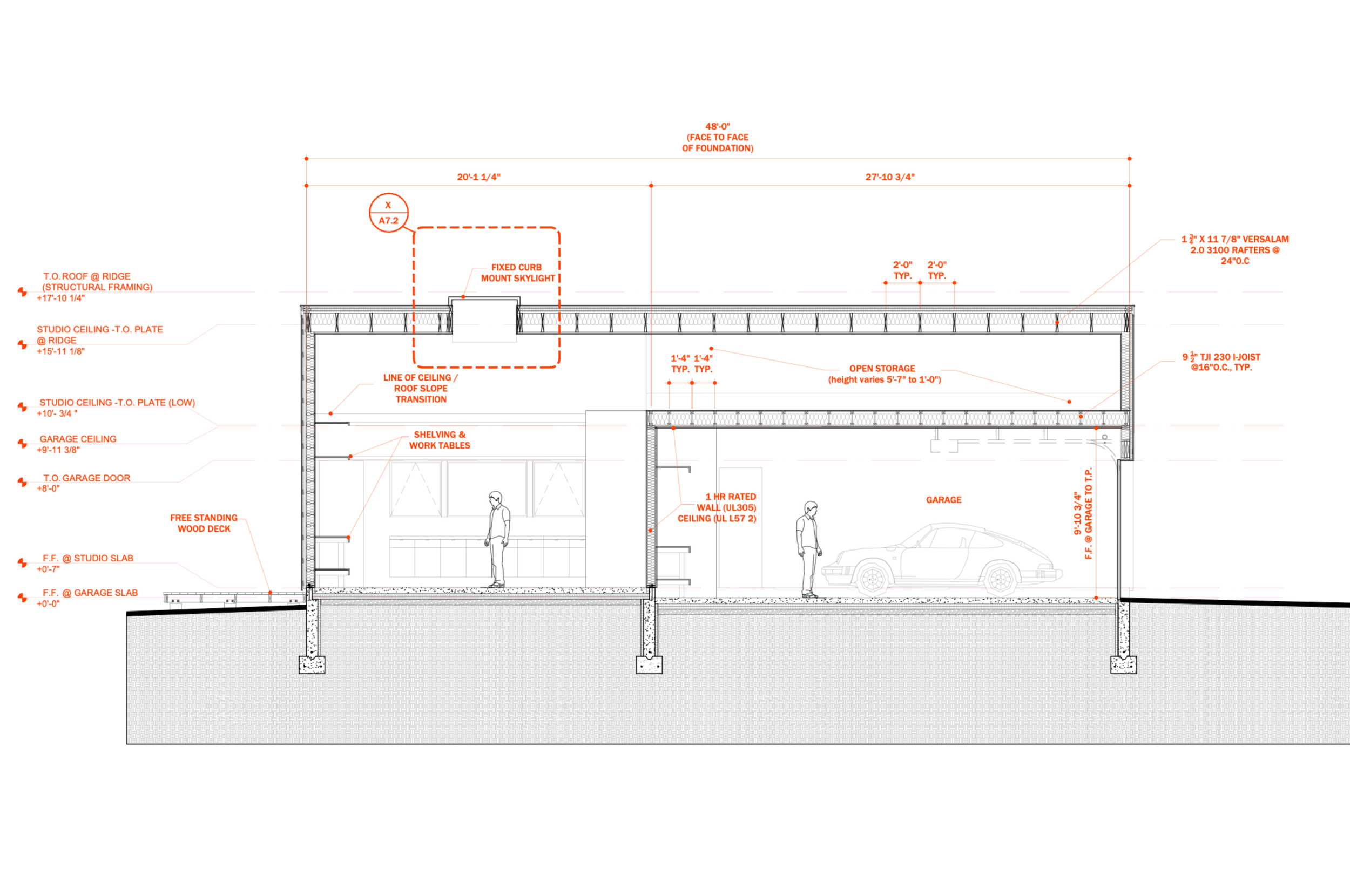 Section Thru Workshop / Studio & Garage