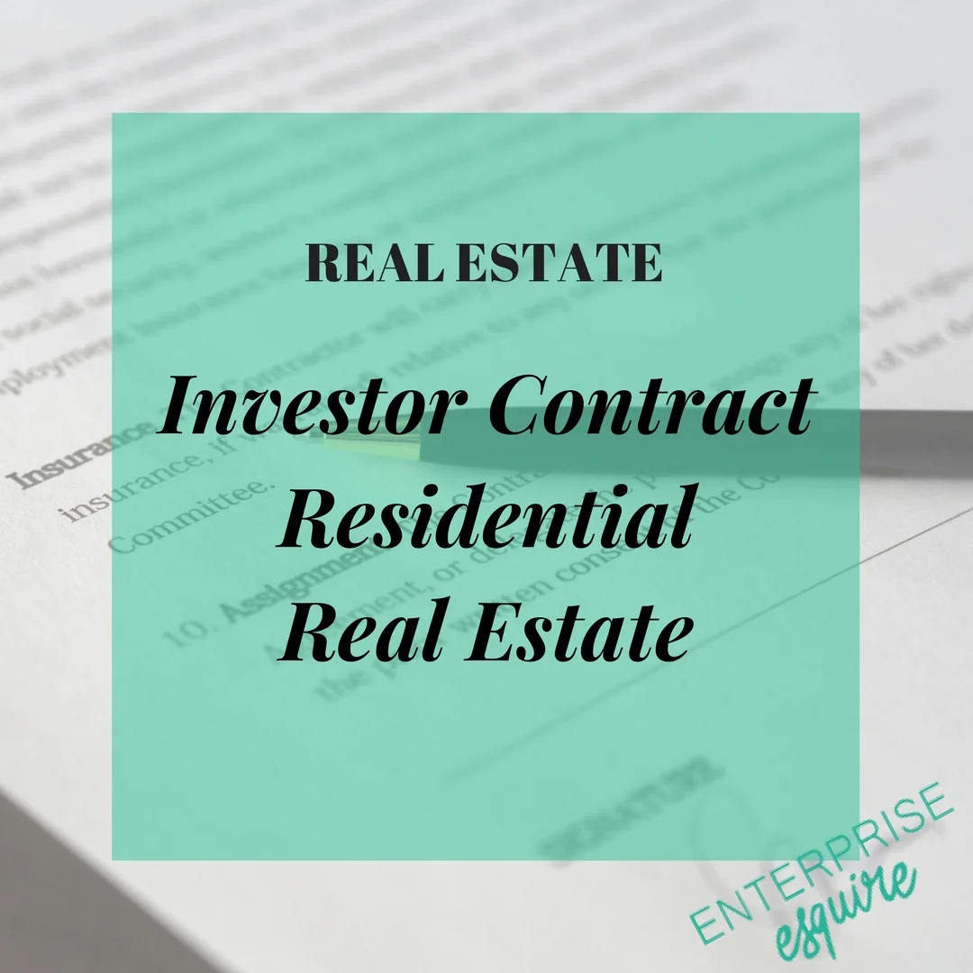 Investor Agreement - Residential Real Estate