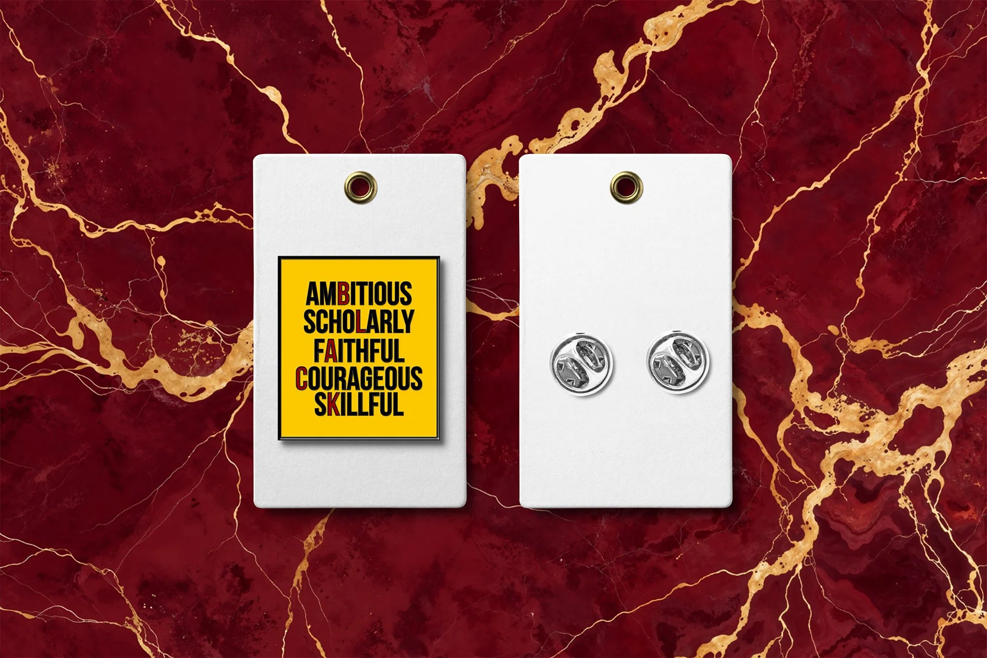 Yellow Gold Blk Trojan Pin