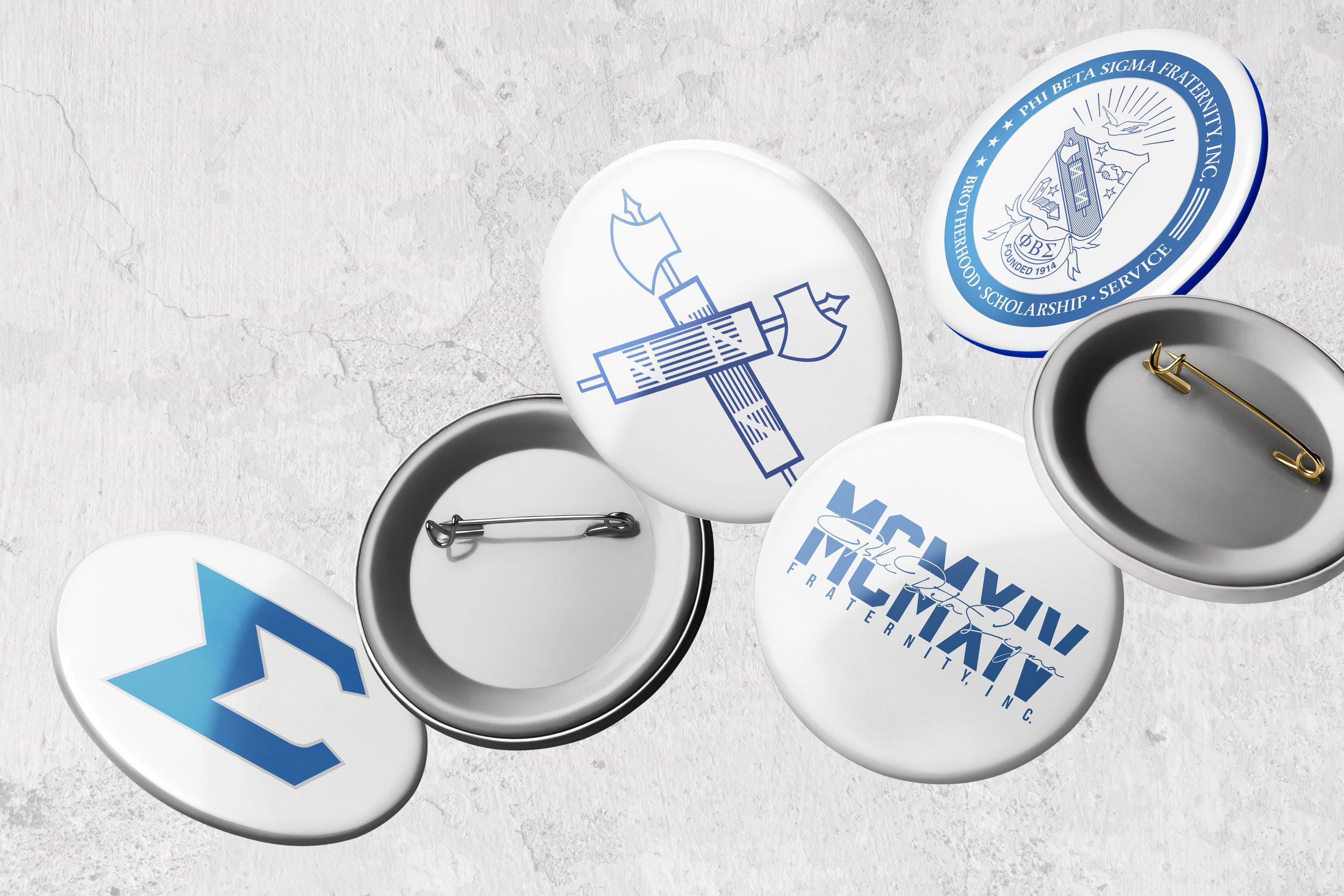 Phi Beta Sigma Button Pack — 4-Piece Set (1.25”)