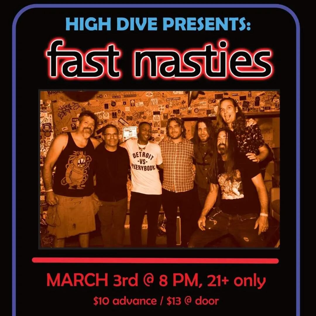 Next @fastnasties show is at @highdiveseattle on 3/3. Tickets through link in bio or here: https://www.tixr.com/groups/highdive/events/fast-nasties-w-mattlock-and-the-keys-brittany-danielle-91695