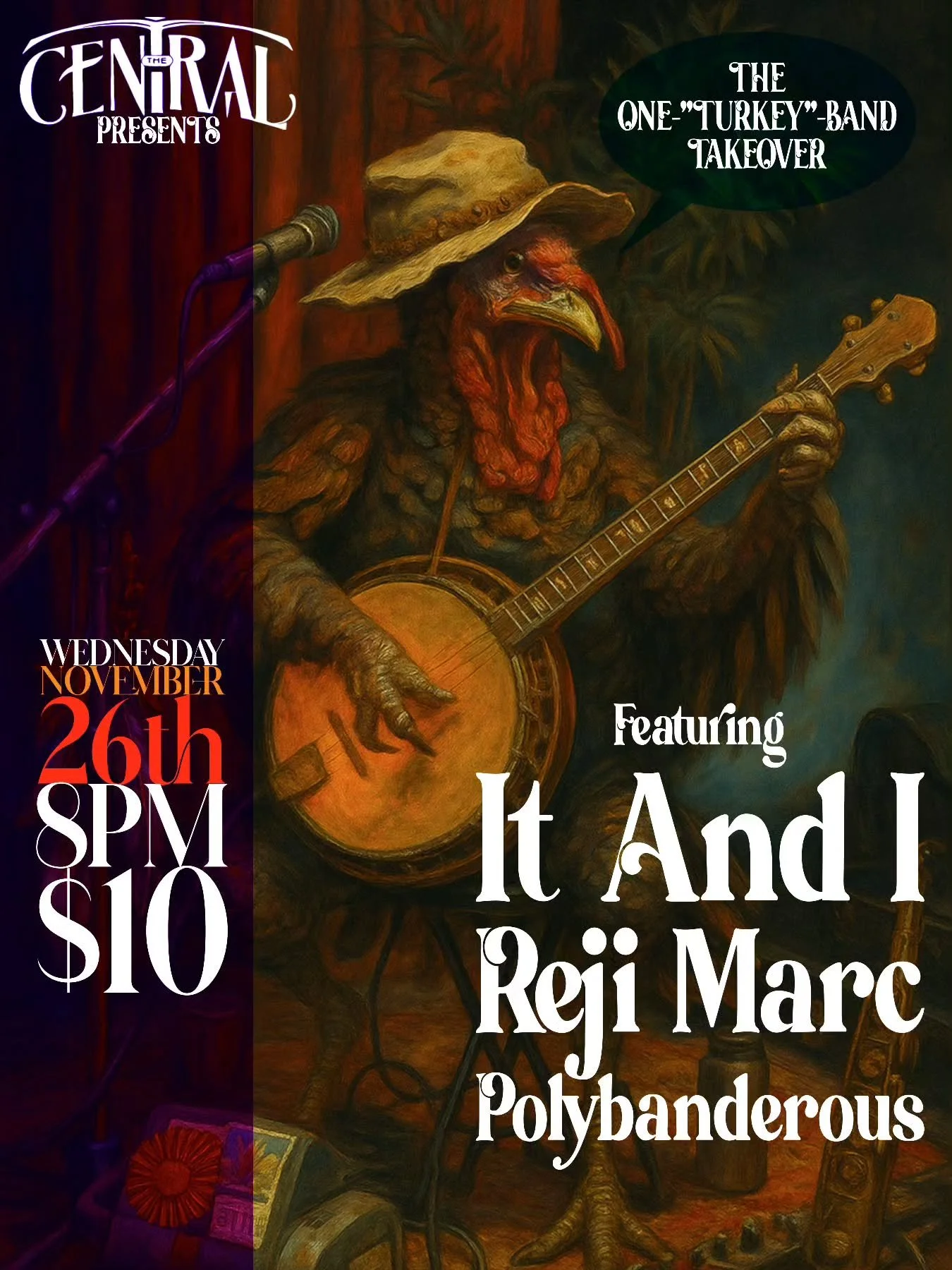 Tonight, @centralsaloon, 8pm, yours truly, @rejimarc , and @id_a.n.d_ego. It's not a school night. Tickets in bio for $5 or $10 at door.