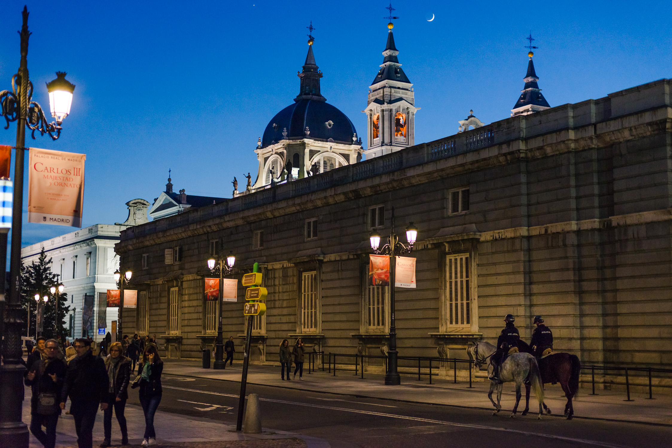 Moonrise over the Madrid Royal Palace