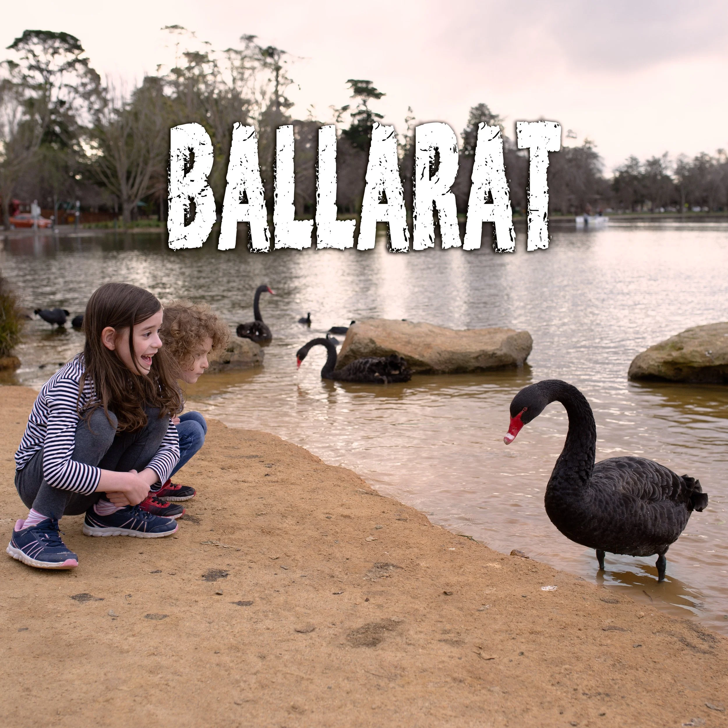 Ballarat, Victoria, Australia. A day trip with the family - art gallery, playground and wildlife