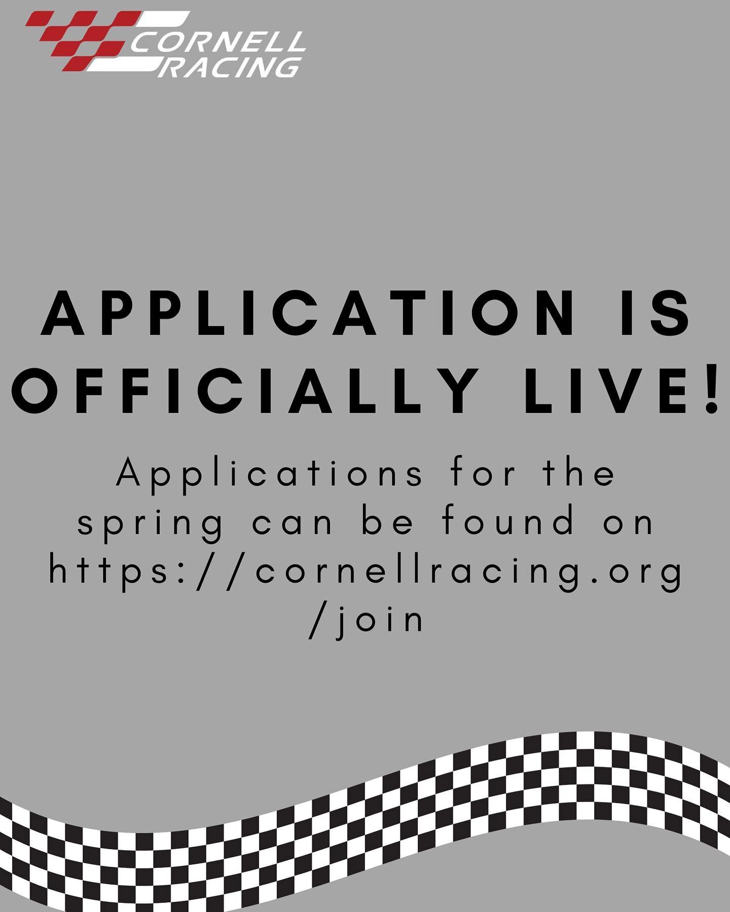Applications are live! 
Check out the link in our bio for more information 🏎️