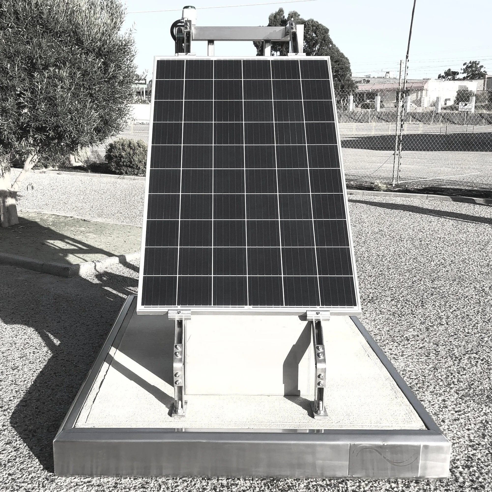 Skid-mounted solar-powered remote control system by AC Change for mining and commercial sites WA