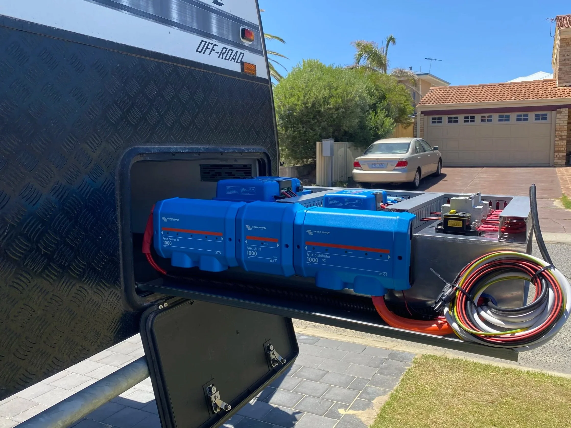 Victron Solar and Battery system installed in Ultimate Off-Road caravan by AC Change, Perth WA