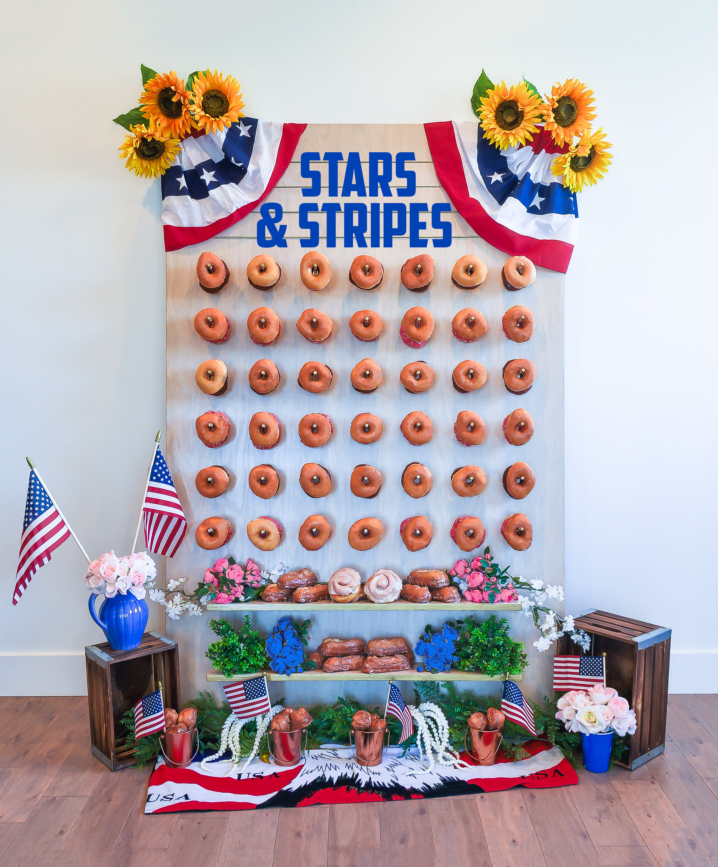 4th of July America Patriotic Donut Wall || Primo's Donuts Los Angeles