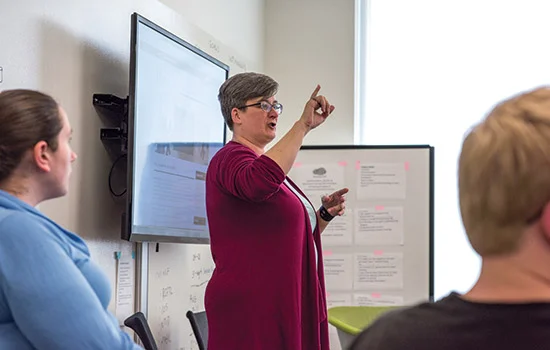 Making Connections: Sara Schley, director of NTID’s Research Center for Teaching and Learning, is using a National Science Foundation grant to connect faculty and student mentors with the goal of improving pedagogy.