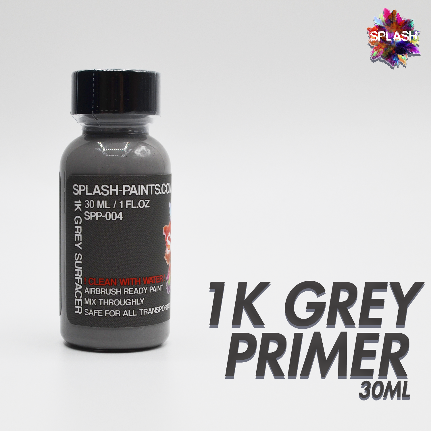 Splash Paints, 1K Grey Primer 30ml SPP-004