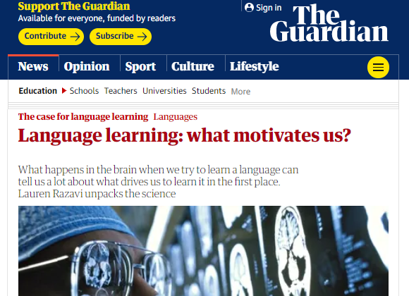 Lauren Razavi, "Language Learning: What Motivates Us?"
