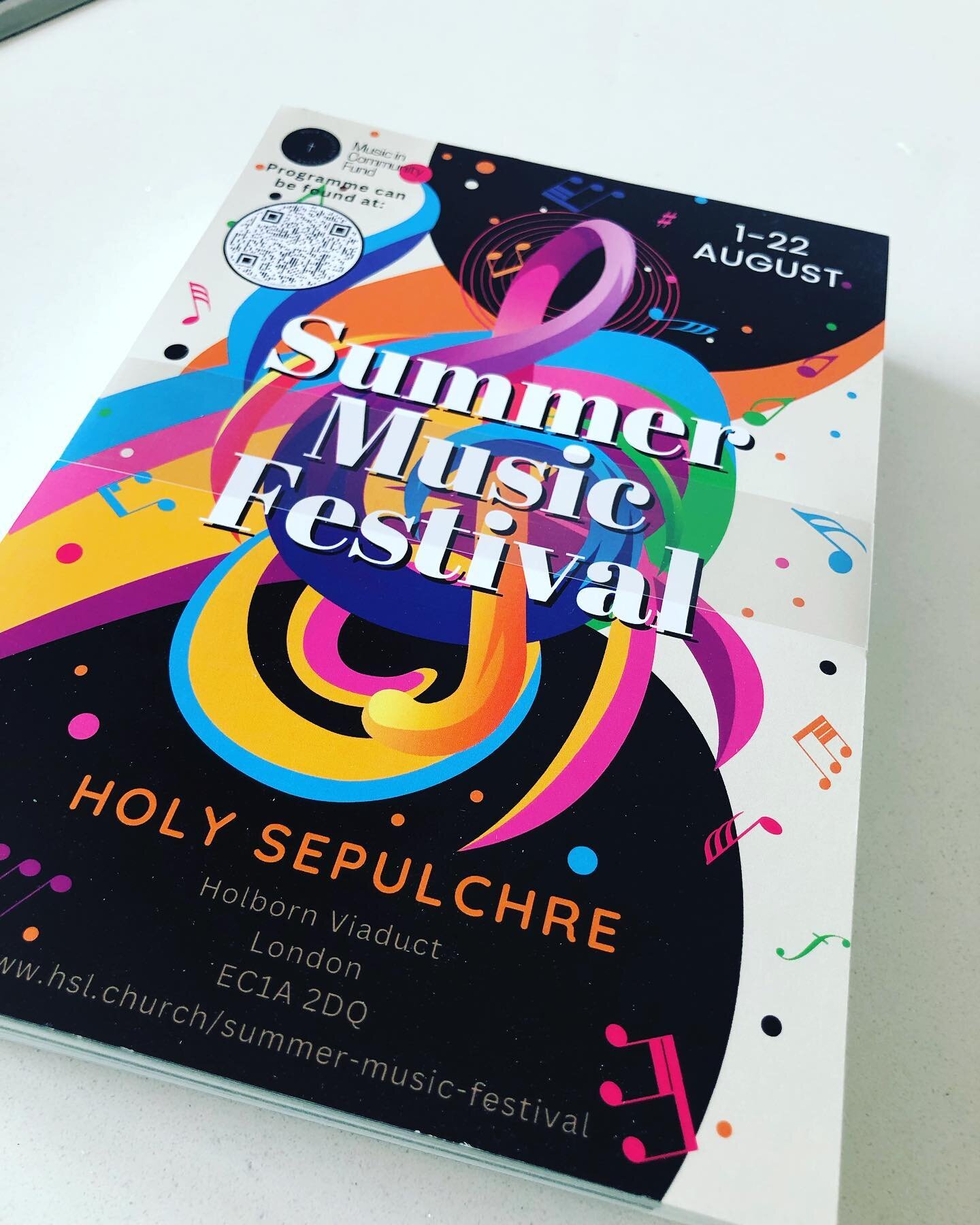 Our shiny new flyers have arrived for our Summer Music Festival ✨ We can&rsquo;t wait, check out the confirmed musicians and programme so far on www.hsl.church/summer-music-festival 
#summerfestival #music #nationalmusicianschurch #london #freeconcer