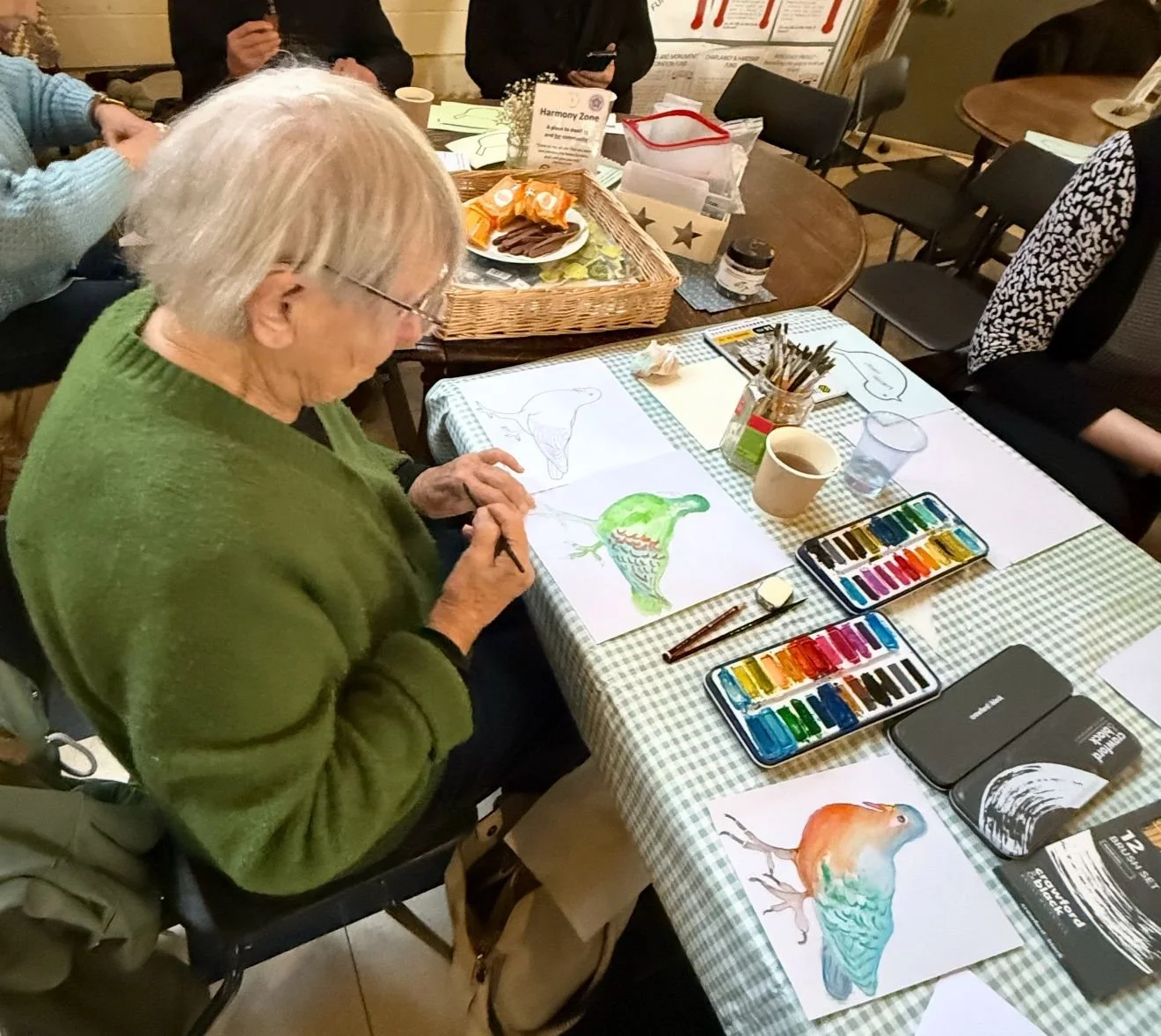 We've been getting creative at Communi-Tea, our tea bird designs are growing, we focused on Lovesharing with each other what love means to us and the importance of spreading love, our volunteer Signe shared her fabricating folklore slides and we cele
