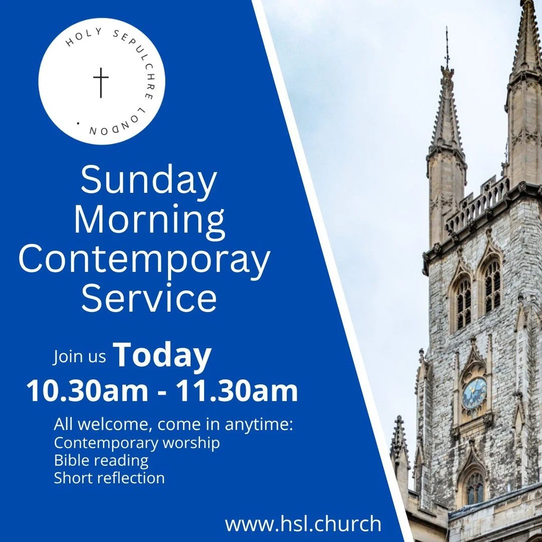 Come and worship with us today
Holy Sepulchre London, Holborn Viaduct, London EC1A 2DQ
#WorshipWithUs #SundayService #AllAreWelcome #ComeAsYouAre #FaithCommunity #WorshipTogether #HolySepulchreLondon #HSLChurch #LondonChurch #CityOfLondon #ChristianF