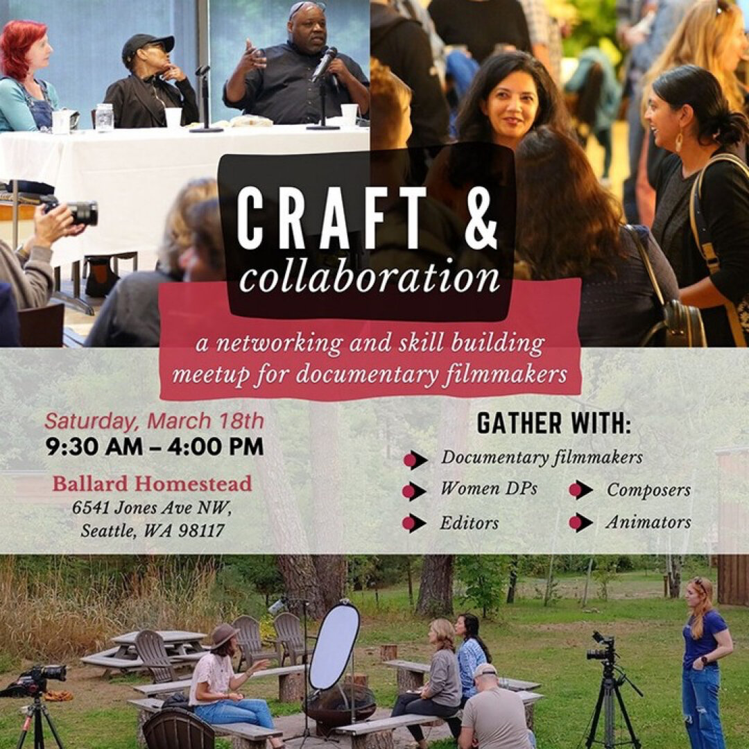 Seattle Documentary Association is hosting its first in-person full-day event in three years! 🙌🎬

Craft &amp; Collaboration is a networking and skill-building meeting for documentary filmmakers. Join SeaDoc on March 18 from 9:30 AM-4:00 PM at the B