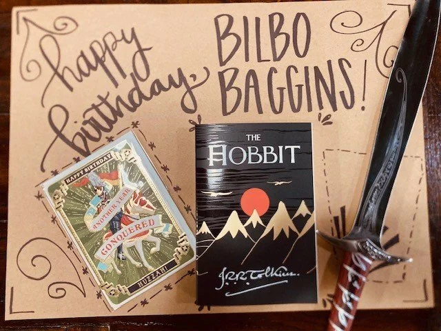 Happy Birthday, Bilbo Baggins (and Frodo too!). Don't forget to have breakfast, second breakfast, elevenses,  lunch, afternoon tea, dinner, and supper to celebrate! 😉 Stop in the bookstore to shop our J.R.R Tolkien selection! 
&ldquo;May the wind un
