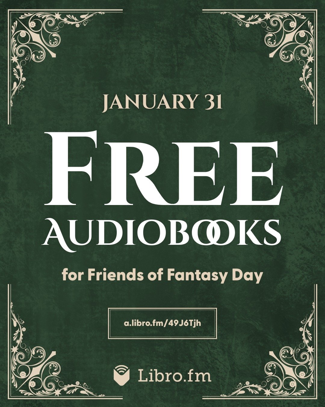 ✨Grab FREE fantasy audiobooks, today only!

In celebration of #FriendsOfFantasyDay, @librofm is offering a selection of free fantasy audiobooks. 

Psst...And in case you don&rsquo;t know, Libro.fm is the audiobook company that shares profits with ind
