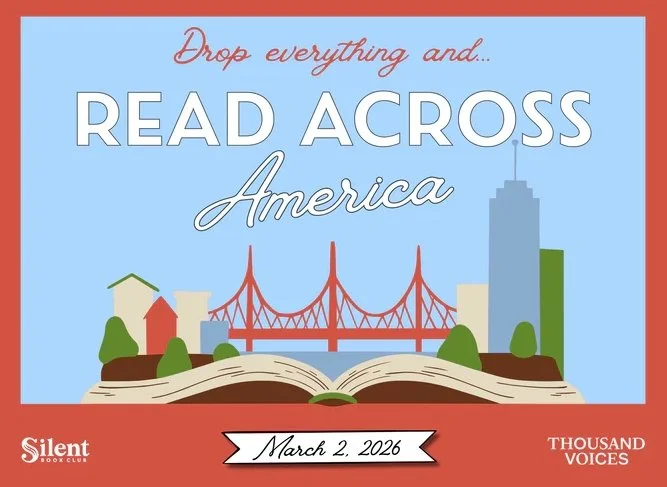 Join Silent Book Club and Thousand Voices for a virtual celebration of Read Across America Day!

Click the link below for more information:

https://silentbook.club/pages/read-across-america?utm_source=substack&amp;utm_medium=email