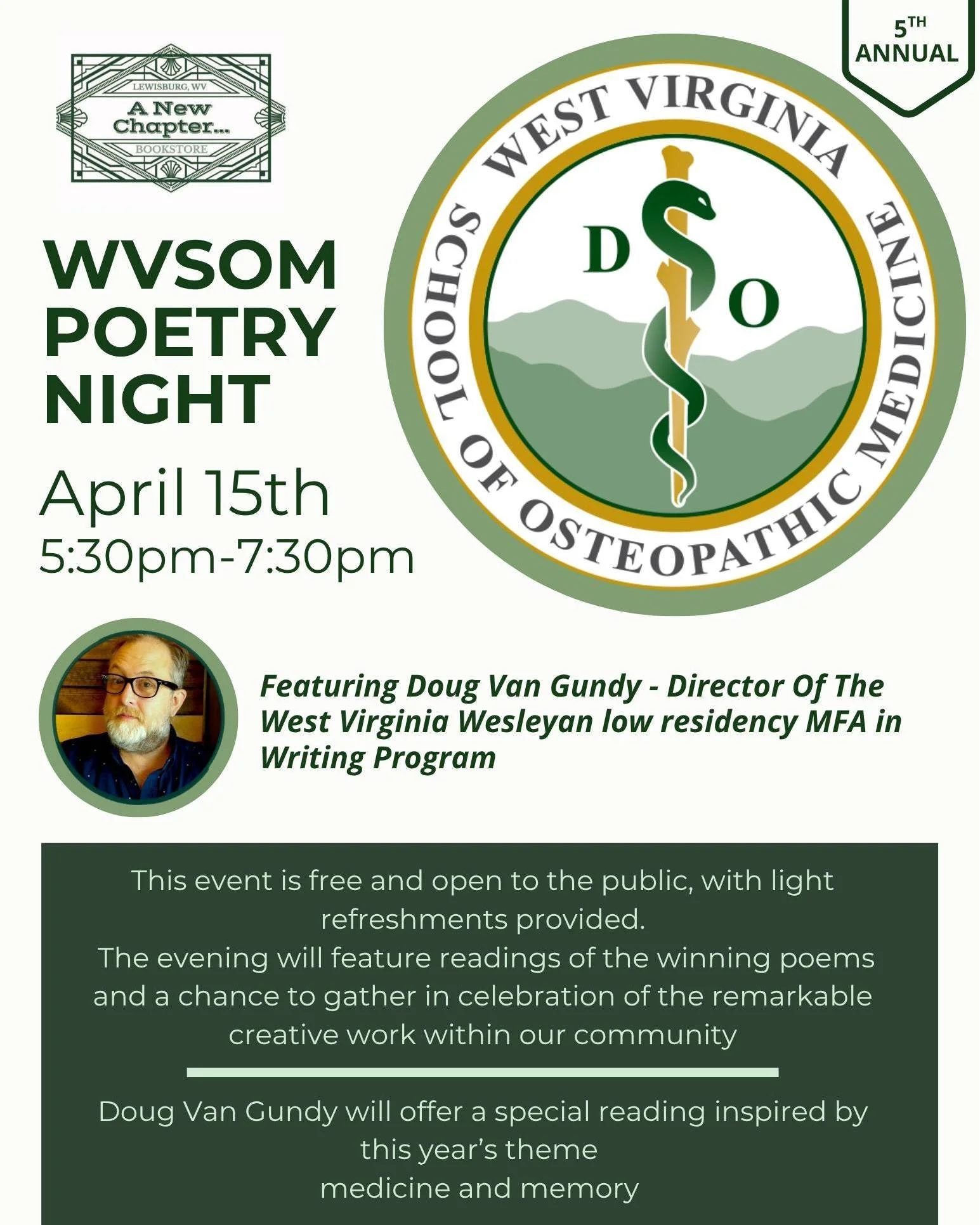 Join us for an evening of moving performances, community connection, and guest speaker Doug Van Gundy!
