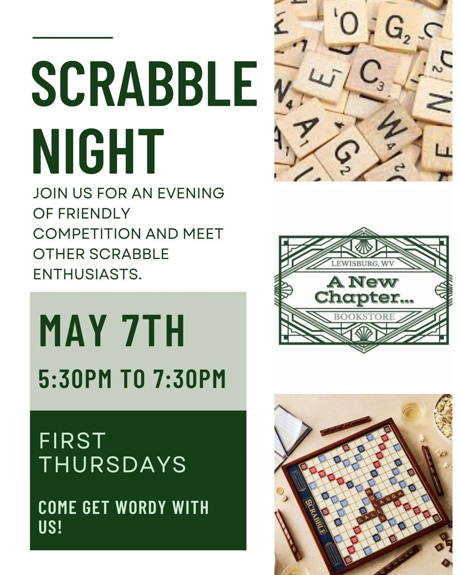 Mark your calendar for an evening of wordy fun, friends, and of course... (drum roll 🥁) ...books!