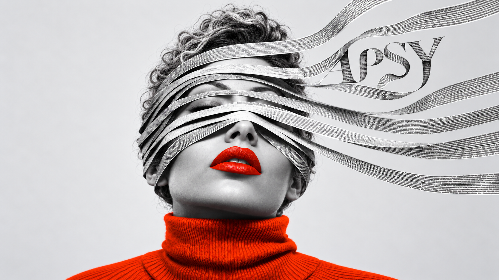 Mary’s monochrome portrait with newspaper ribbons.png