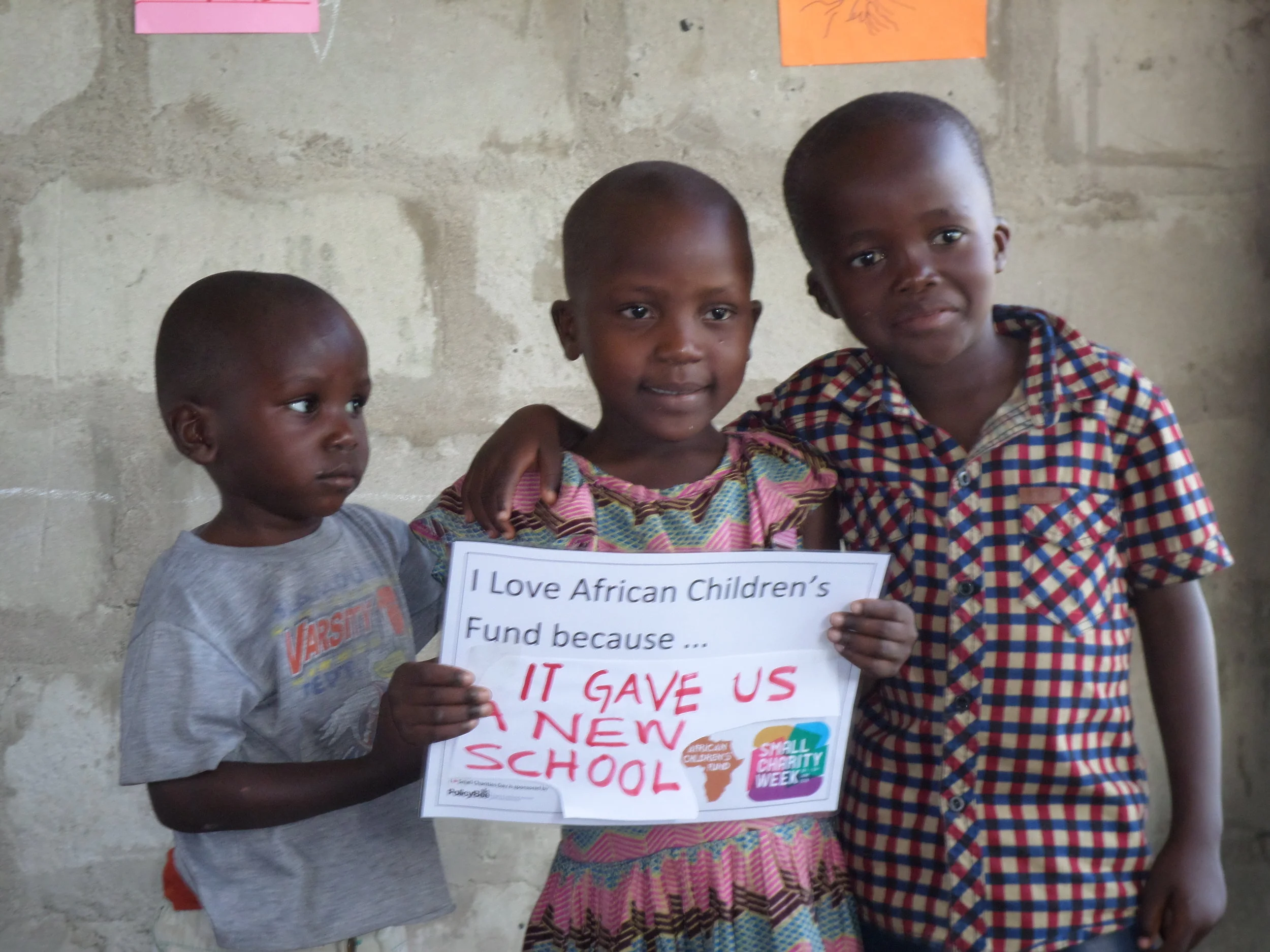 Students from the Quentin Junior Academy celebrating African Children's Fund during Small Charity Week.
