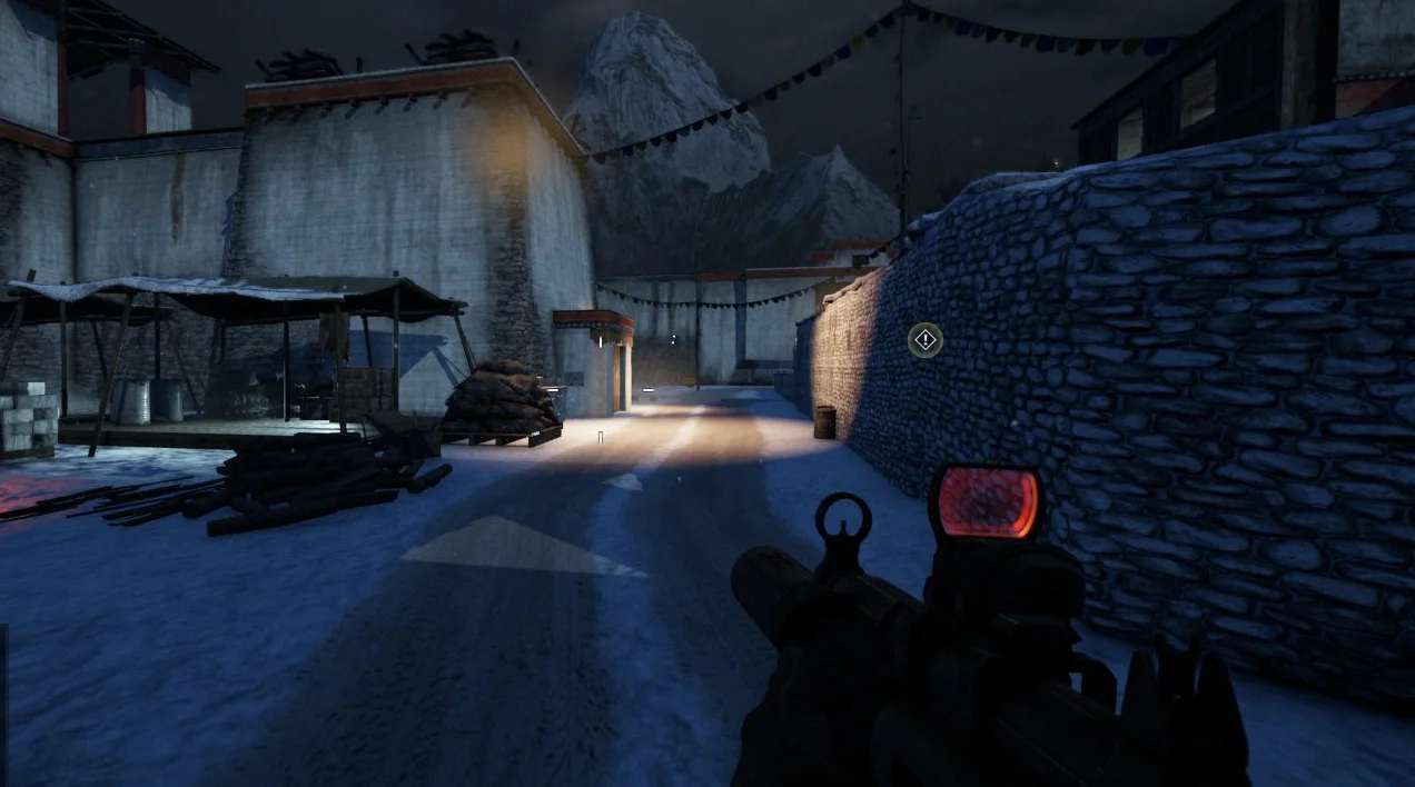 Tried the map out in darkness for a while. While the light/dark areas added a nice feel to the level, I don't feel that the game itself worked well enough for this to be a good decision.