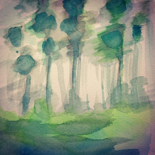 BC Island drive (watercolour sketch)