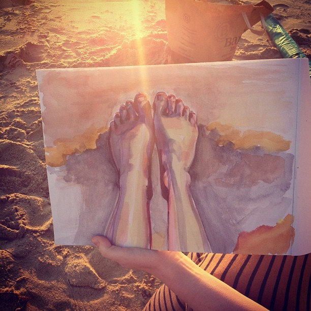 Beach Feet (watercolour)