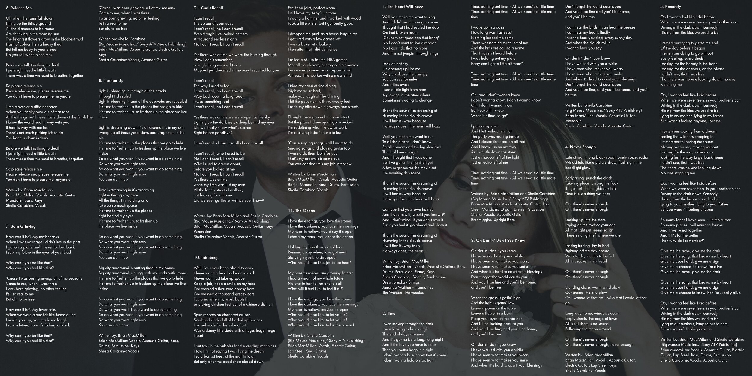 Kennedy Road - 'A Little Fight Left Yet' lyric insert