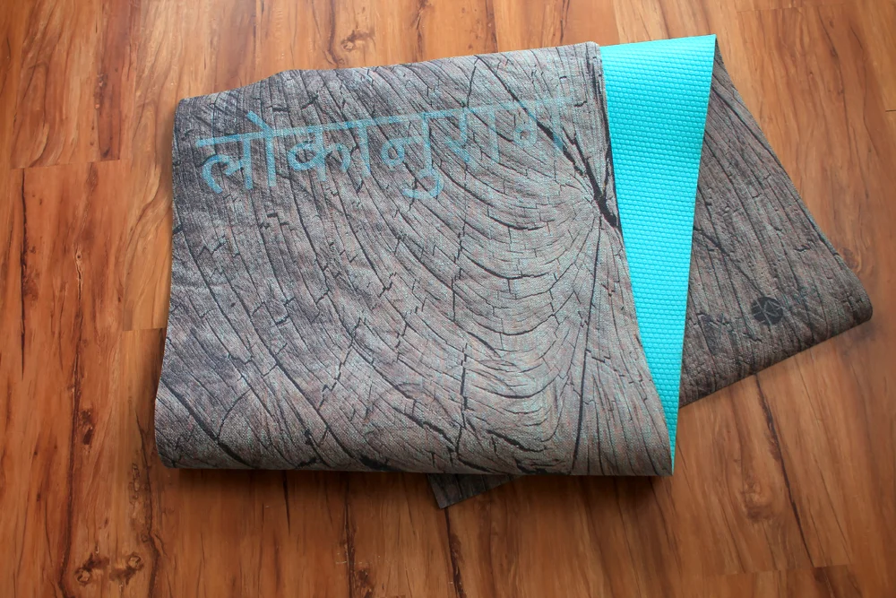 Tree Pose 4 Aqua Jute Yoga Mat