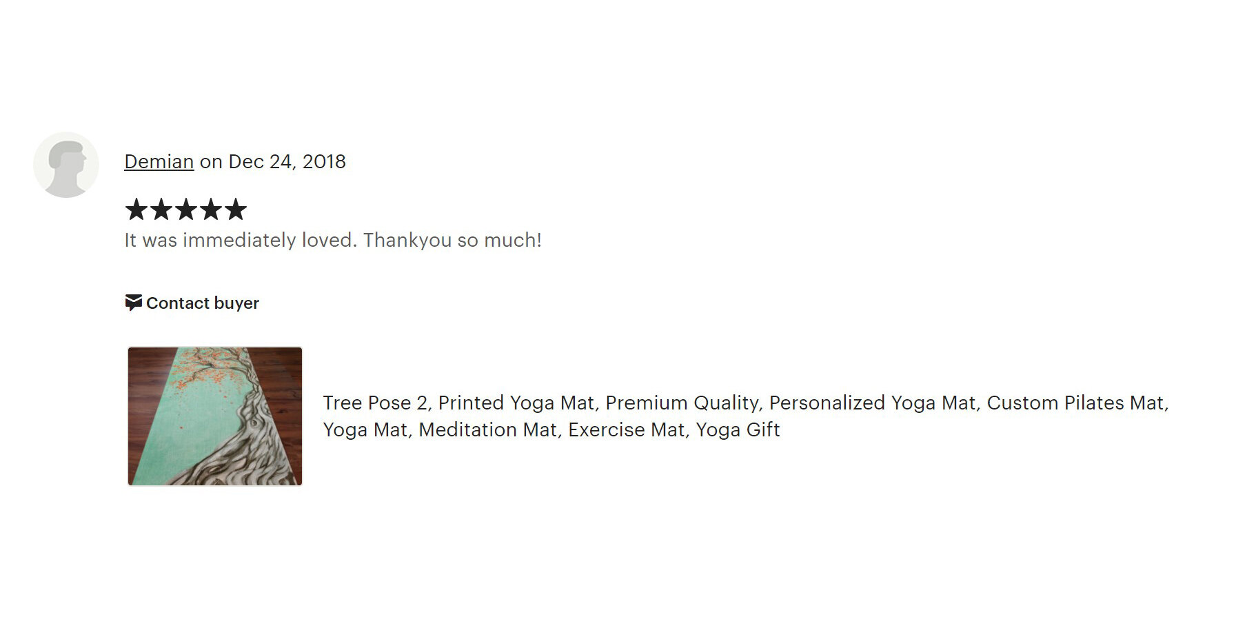 Tree Pose 2 ilaStrate yoga Mat Customer Review