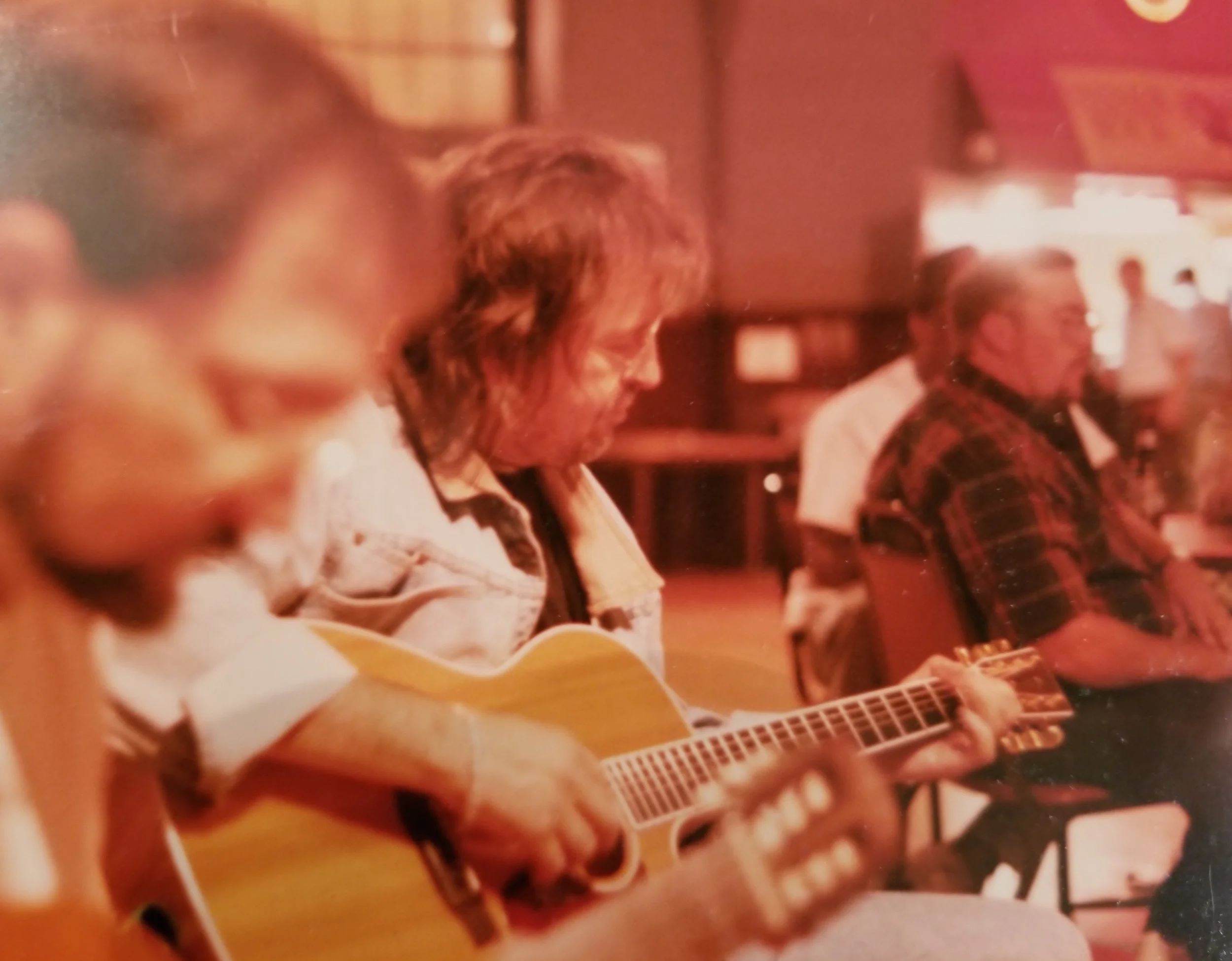 Ray Wylie Hubbard participates in the campfire jam, circa 2004