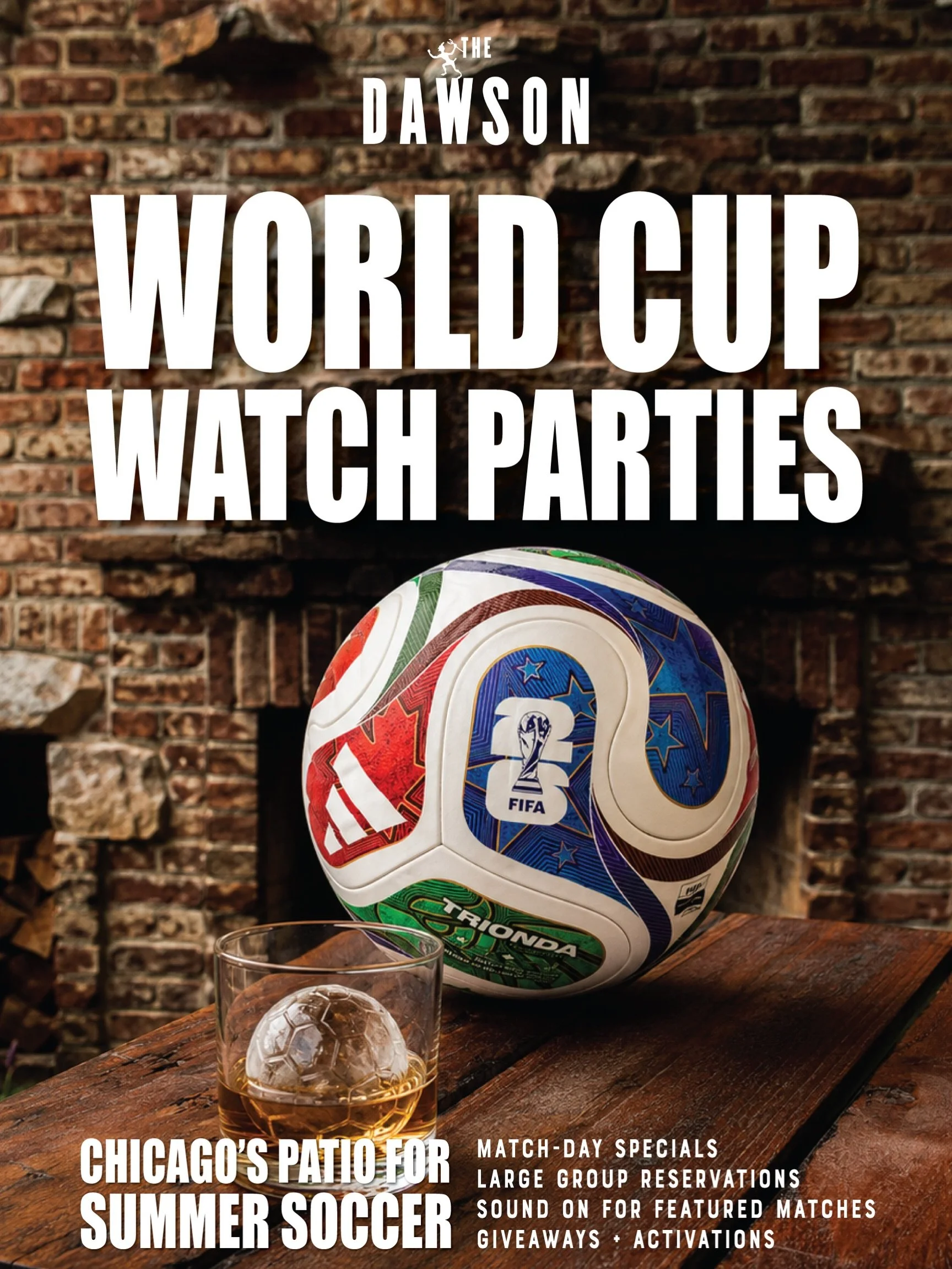 The World Cup belongs on the patio. ⚽️🔥🍻

Join us all tournament long for featured match watch parties, live game audio, patio TVs, specialty cocktails, and our live-fire taco bar during select matches. Gather your crew, wear your colors, and catch